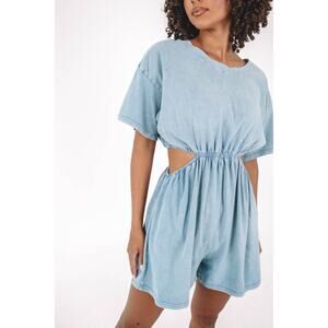 Heyson NWT Blue Cutout Romper Stomping Grounds Cotton One Piece Size Medium